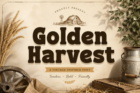 Golden Harvest: A Rustic Typeface for Authentic Brands
