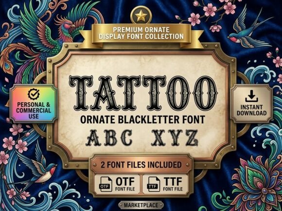 Tattoo: A Premium Blackletter Font for Bold Branding