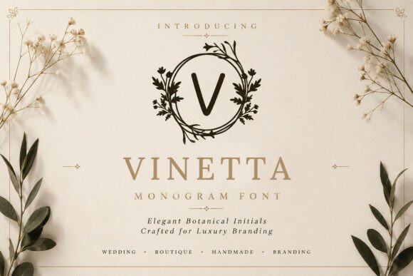 Vinetta Monogram: A Botanical Touch for Timeless Branding